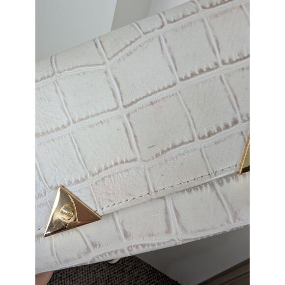 Aimee Kestenberg Small Crossbody Purse Leather White Alligator Removable - Picture 7 of 7
